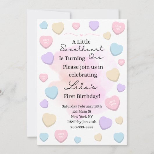 Invitation à la première fête d'anniversaire de Li (Devant)