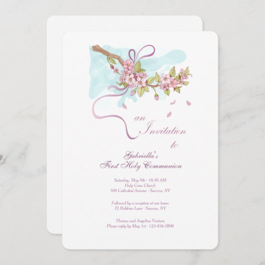 Invitation à la première sainte communion (Devant / Derrière)