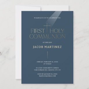 Invitation à la Première Sainte Communion Croix Or