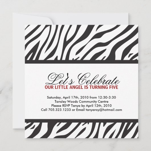 Invitation à la presse Zebra (Dos)