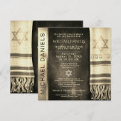 Invitation à la prière Gold Bar Mitzvah (Devant / Derrière)