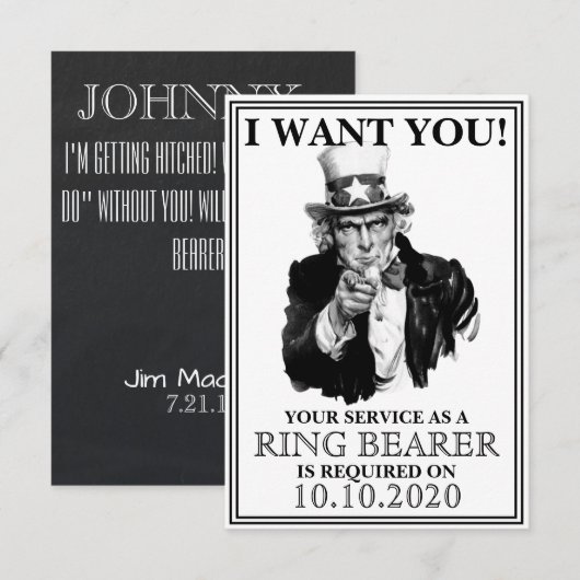 Invitation à la proposition du porteur d'anneau (Devant / Derrière)