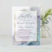 Invitation à la prune Turquoise Mariage d'encre d' (Debout devant)