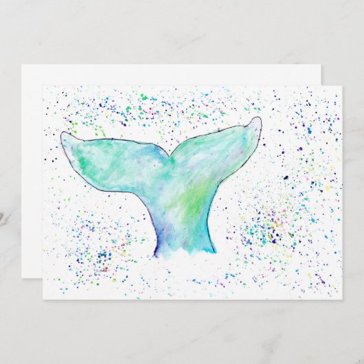 Invitation à la queue de baleine d'aquarelle (Devant / Derrière)