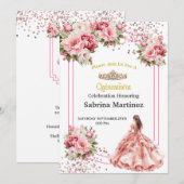 Invitation à la Quinceanera (Devant / Derrière)