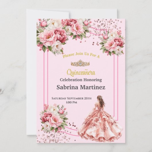Invitation à la Quinceanera (Devant)