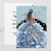 Invitation à la Quinceanera (Devant / Derrière)