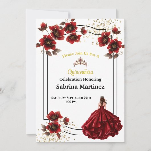 Invitation à la Quinceanera (Devant)