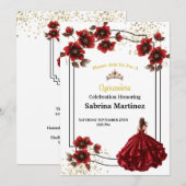 Invitation à la Quinceanera (Devant / Derrière)