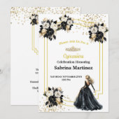 Invitation à la Quinceanera (Devant / Derrière)