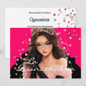 Invitation à la Quinceanera (Devant / Derrière)