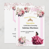 Invitation à la Quinceanera (Devant / Derrière)