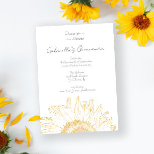 Invitation à la Quinceanera de tournesol Graphique