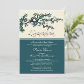 Invitation à la Quinceanera en fleurs de cerisiers (Debout devant)