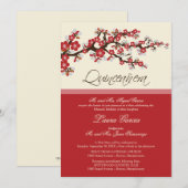 Invitation à la Quinceanera en fleurs de cerisiers (Devant / Derrière)