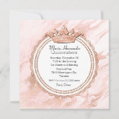 Invitation à la Quincennera en or et en marbre bla (Devant)