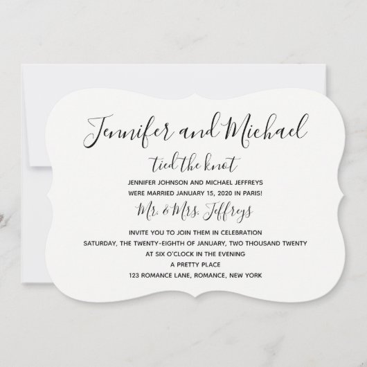 Invitation à la réception après mariage -- Ont uni (Devant)