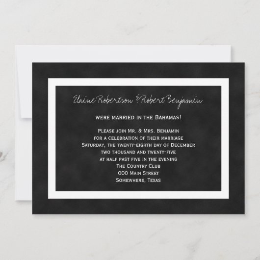 Invitation à la réception après mariage - Tableau  (Dos)