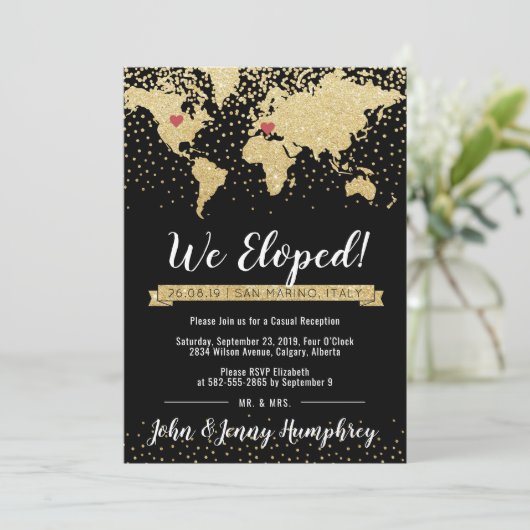 Invitation à la réception avec carte (Debout devant)