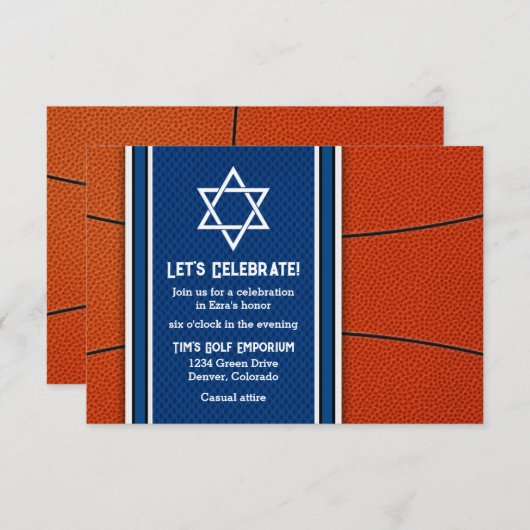 Invitation à la réception Bar Mitzvah sur le thème (Devant / Derrière)