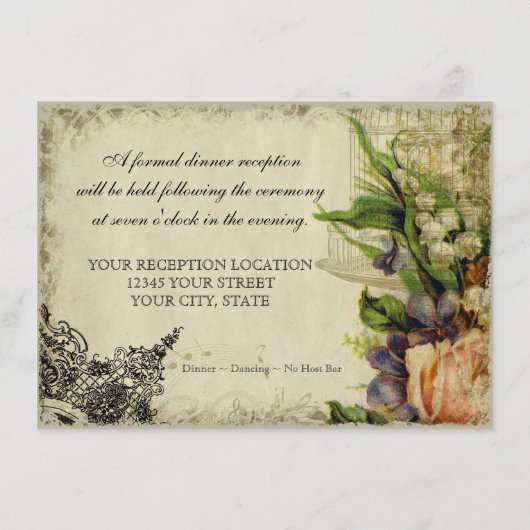 Invitation à la réception, Chanson jaune Cage d'oi (Dos)