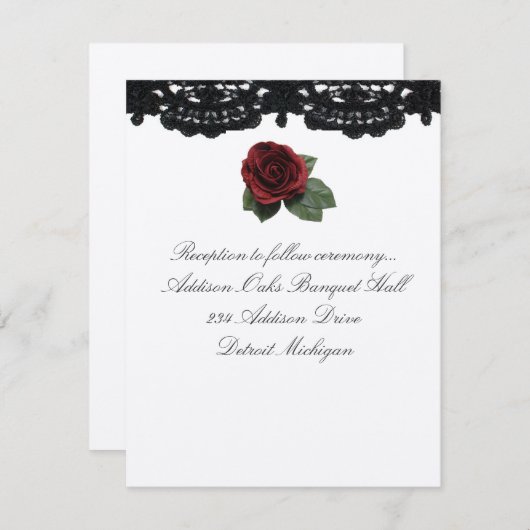 Invitation à la réception Conception de Roses et g (Devant / Derrière)