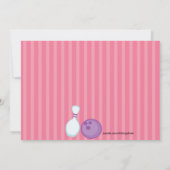 Invitation à la réception de bowling de filles ros (Dos)