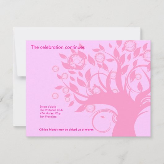 Invitation à la réception de la Bat Mitzvah de Tre (Devant)
