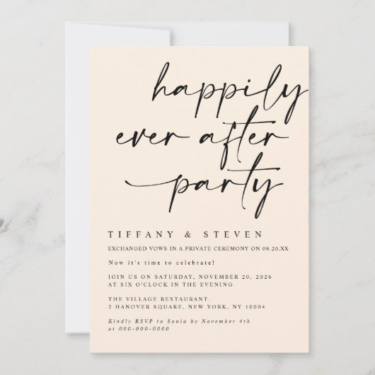 Invitation à la réception de la soirée "Ils vécure (Devant)