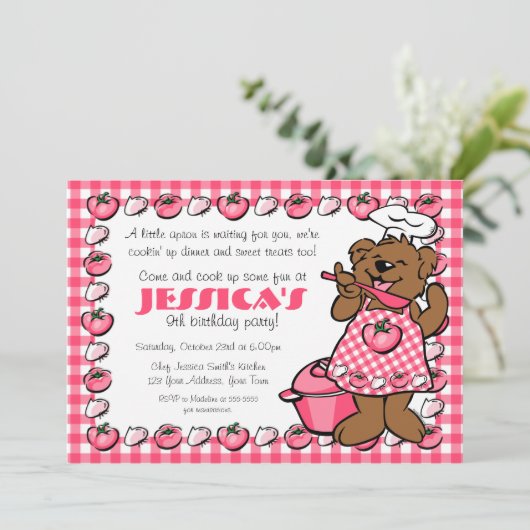 Invitation à la réception de l'ours Little Chef (Debout devant)