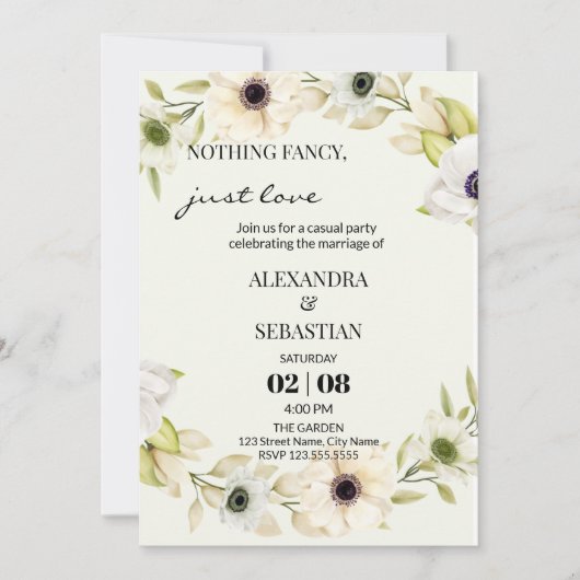 Invitation à la réception de mariage (Devant)