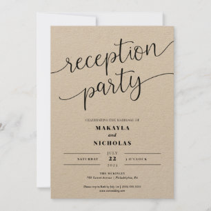 Invitation à la réception de mariage