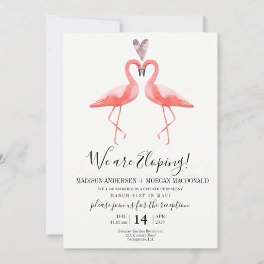 Invitation à la réception de mariage après fuite d (Devant)