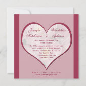 Invitation à la réception de mariage après la céré (Dos)