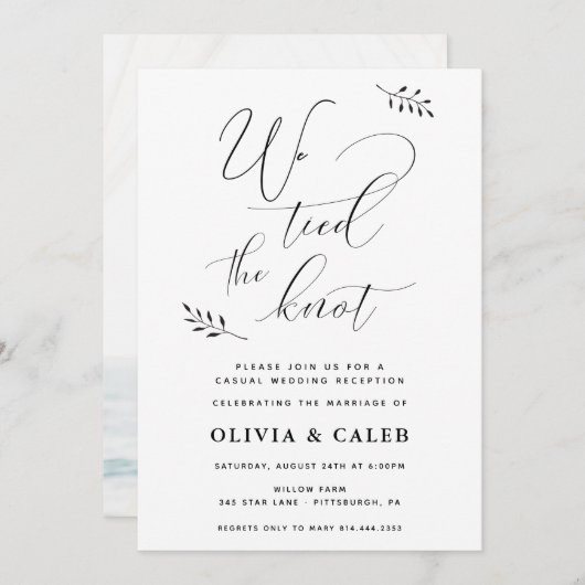 Invitation à la réception de mariage décontractée (Devant / Derrière)