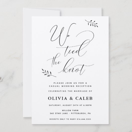 Invitation à la réception de mariage décontractée (Devant)