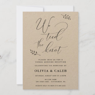 Invitation à la réception de mariage décontractée