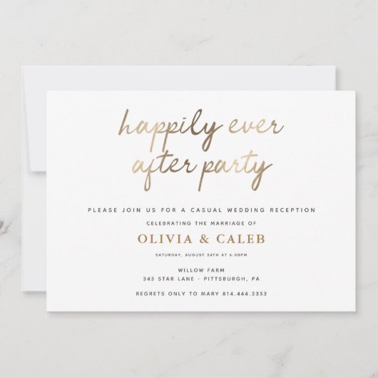 Invitation à la réception de mariage Happily Ever  (Devant)