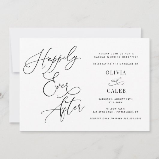 Invitation à la réception de mariage « Heureux pou (Devant)