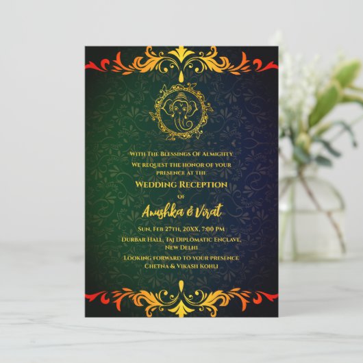 Invitation à la réception de mariage indienne (Debout devant)