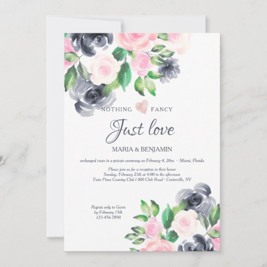 Invitation à la réception de mariage intime (Devant)