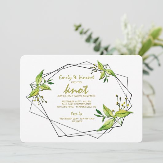 Invitation à la réception de mariage intime Tied T (Debout devant)