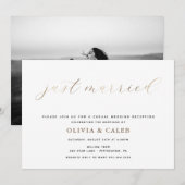 Invitation à la réception de mariage Just Married (Devant / Derrière)