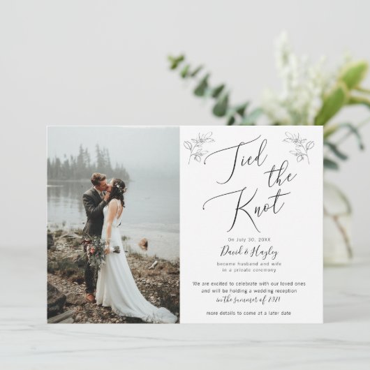 Invitation à la réception de mariage noué (Debout devant)