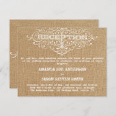 Invitation à la réception de mariage Vintage Rusti (Devant / Derrière)