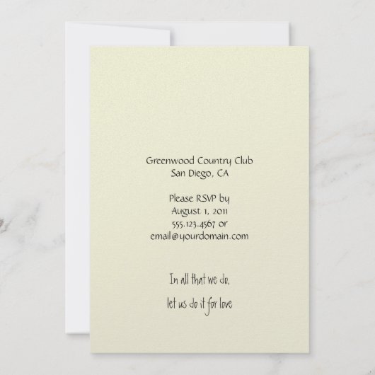 Invitation à la réception de mariage violet et ivo (Dos)