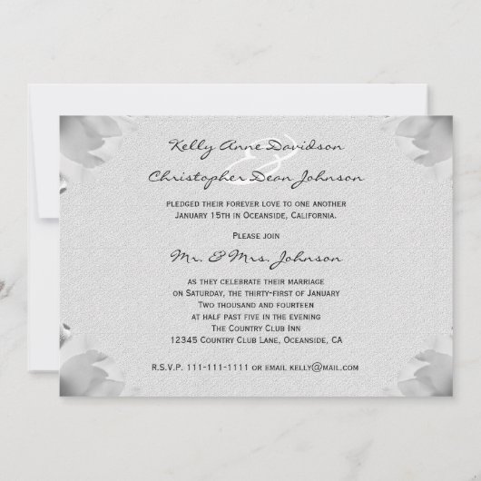 Invitation à la réception du mariage — Tulipe du p (Dos)