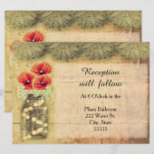 Invitation à la réception du Poppy Mason Jar vinta (Devant / Derrière)