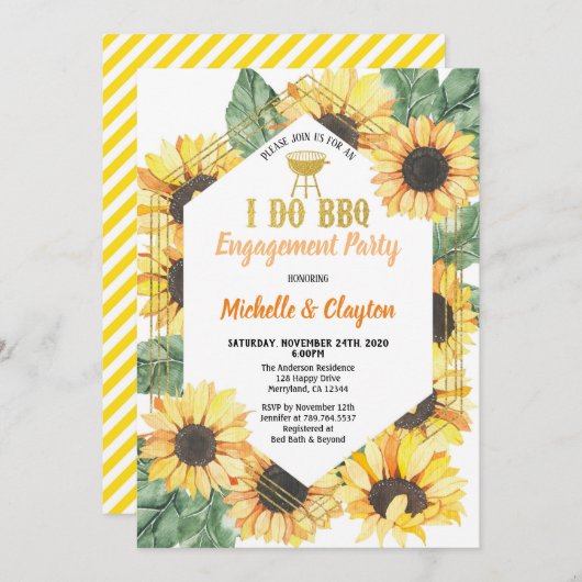 Invitation à la réception du Sunflower I doo BBQ (Devant / Derrière)