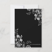 Invitation à la réception florale noire et blanche (Dos)